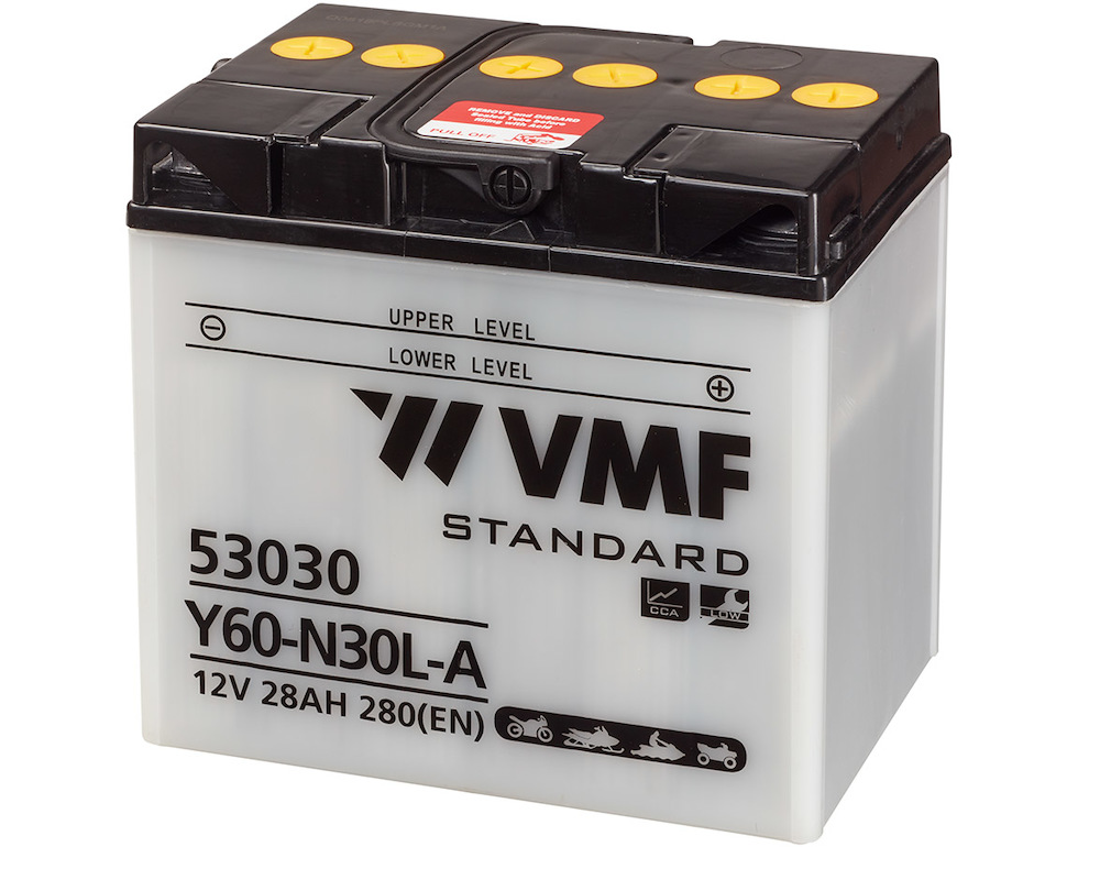 Vooruitgang handelaar koud VMF Powersport 12 volt accu's: VMF Powersport Accu 28 Ampere Y60-N30L-A